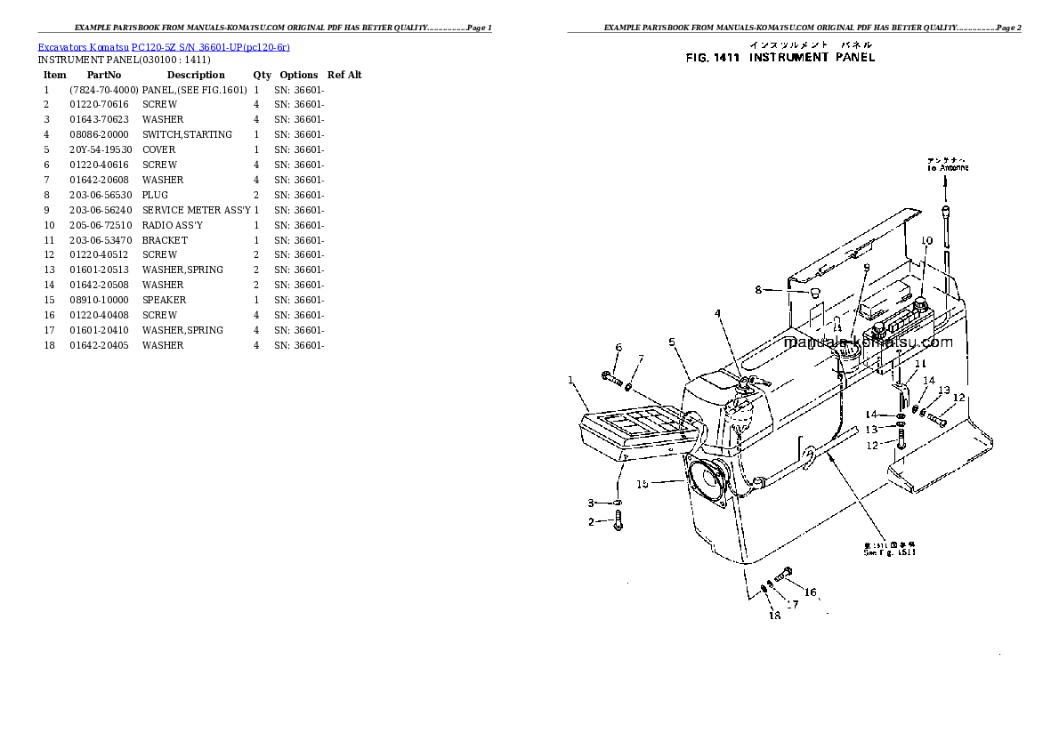Protected: PC120-5Z S/N 36601-UP (Excel Spec.) Partsbook
