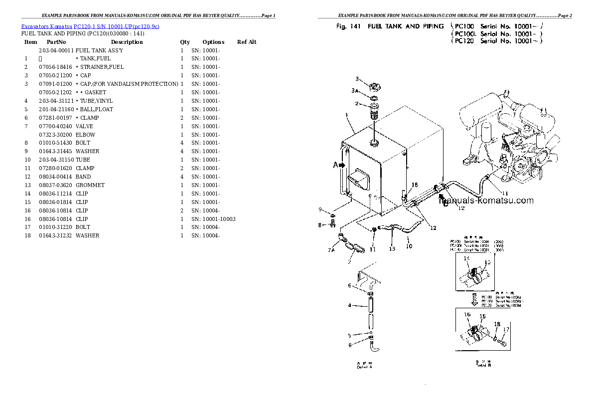 Protected: PC120-1 S/N 10001-UP Partsbook