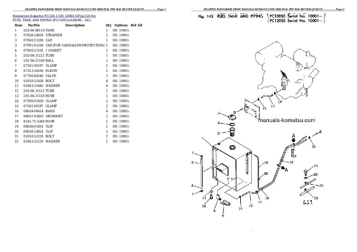 Protected: PC120-1 S/N 10001-UP Partsbook