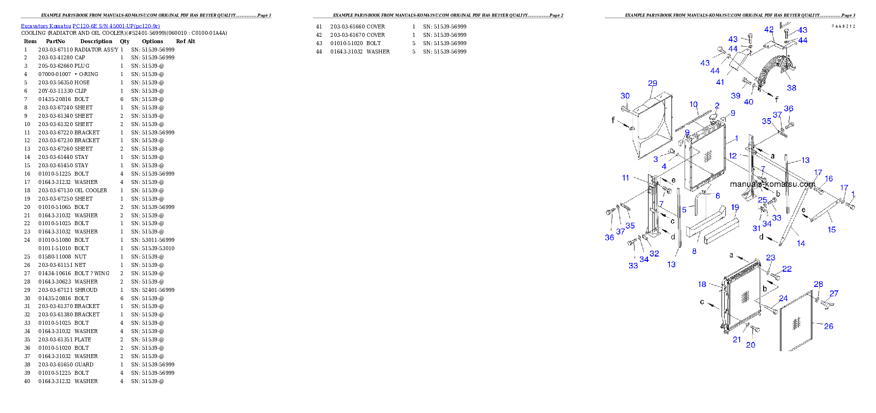 Protected: PC120-6E S/N 45001-UP Partsbook