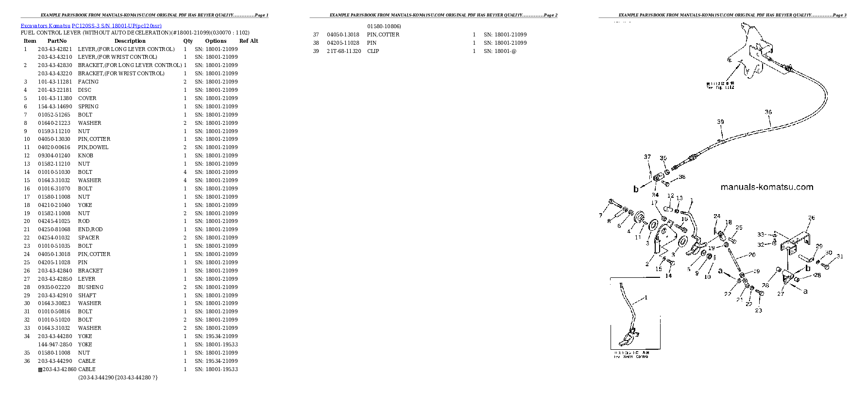 Protected: PC120SS-3 S/N 18001-UP Partsbook