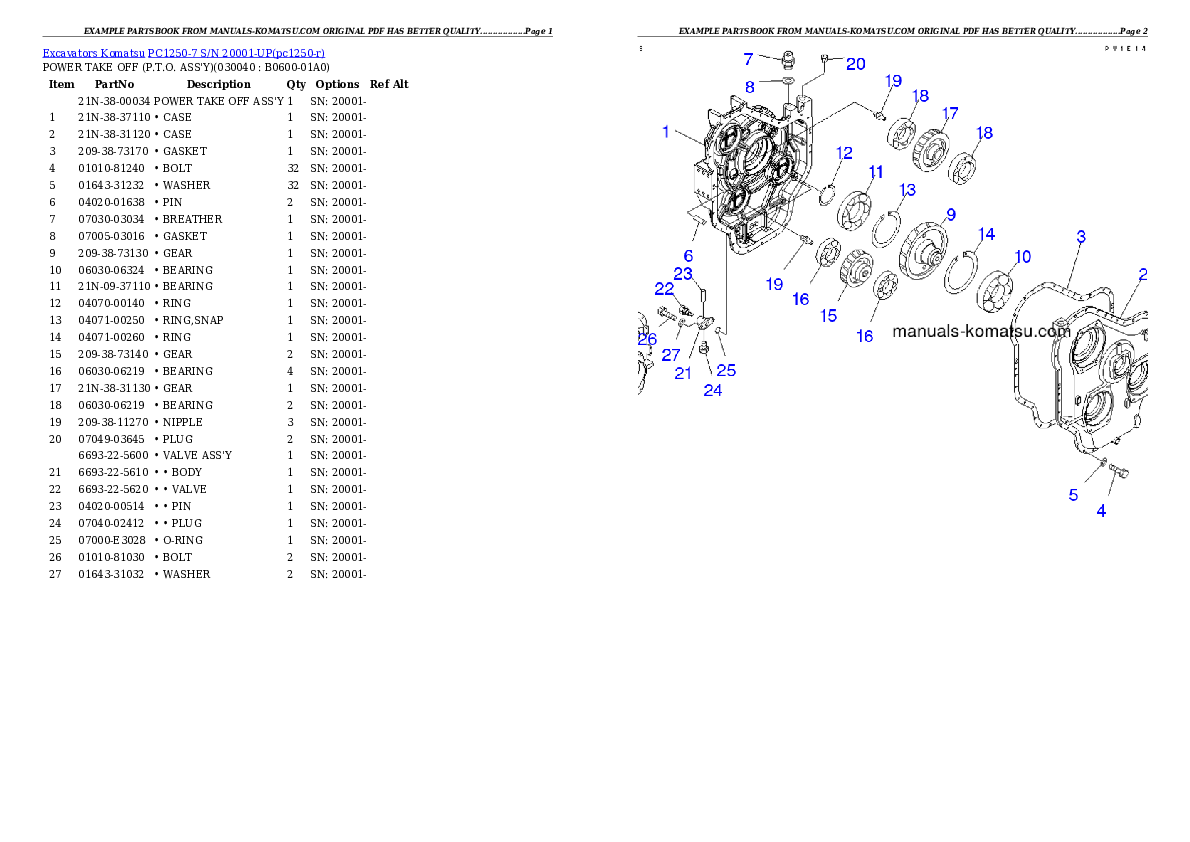 Protected: PC1250-7 S/N 20001-UP (Overseas Version) Partsbook