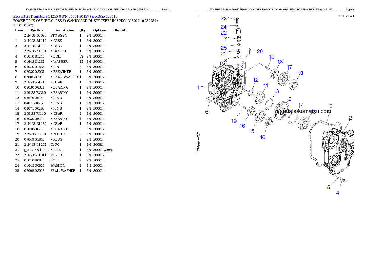 Protected: PC1250-8 S/N 30001-30157 (ecot3) Partsbook