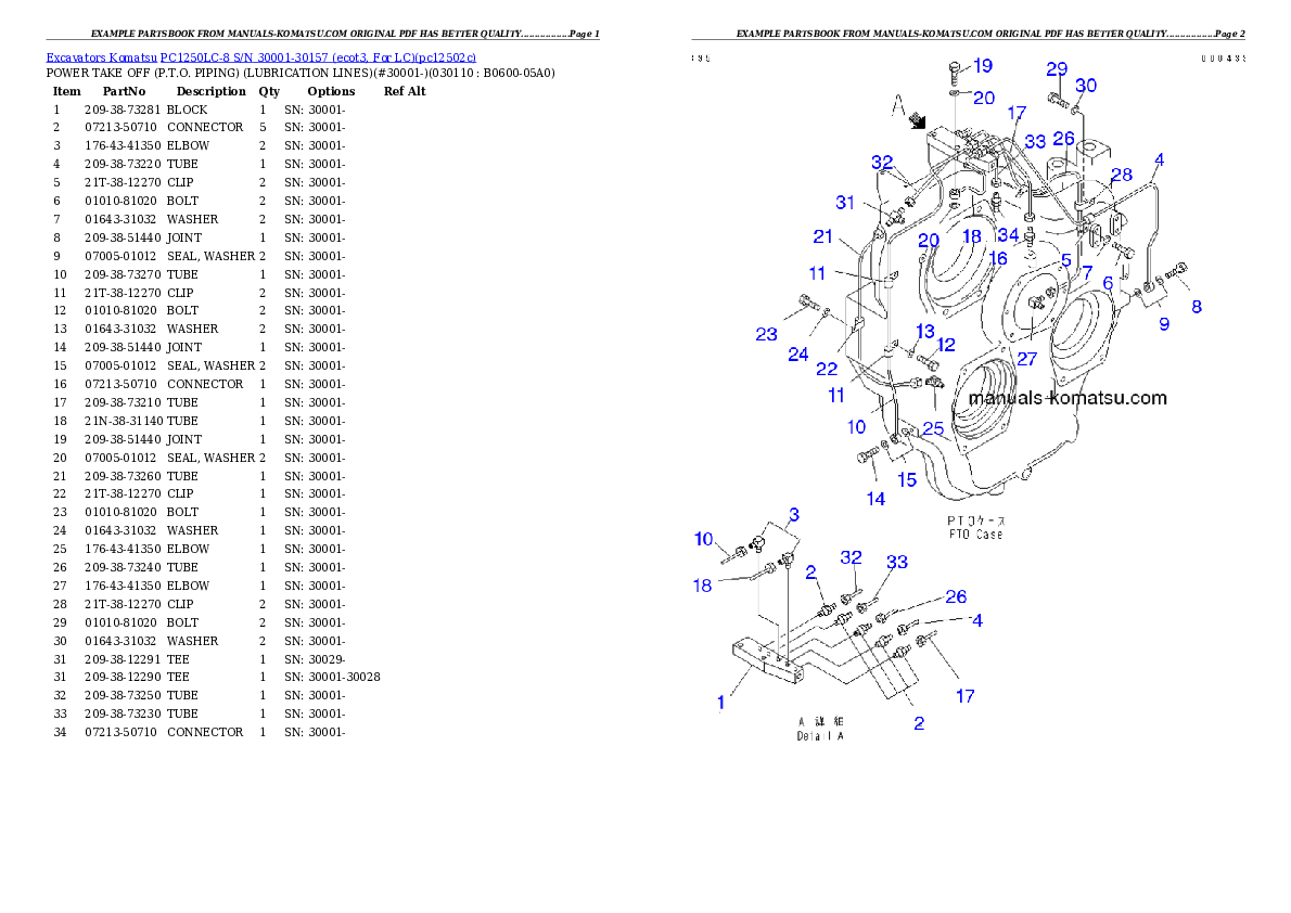 Protected: PC1250LC-8 S/N 30001-30157 (ecot3, For LC) Partsbook