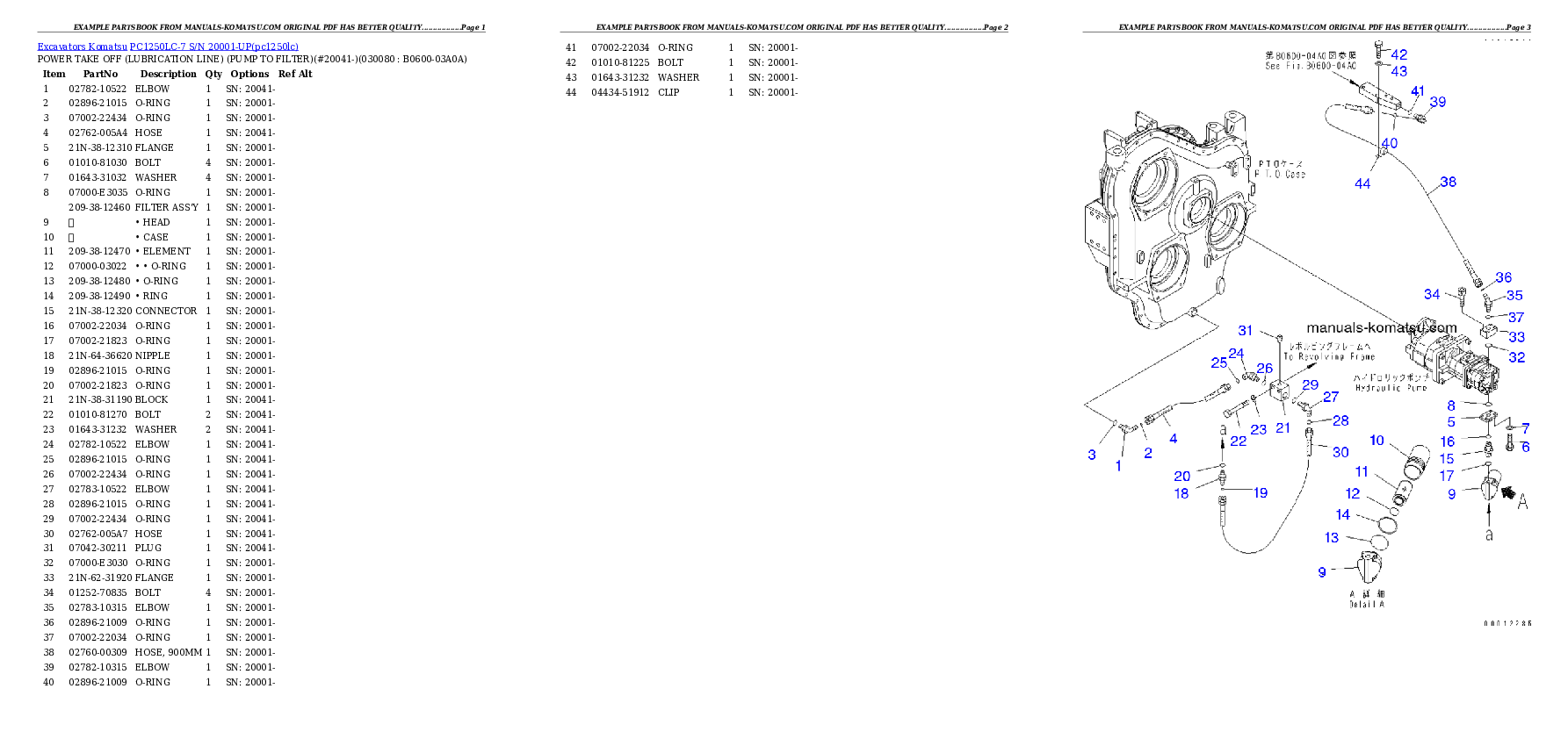 Protected: PC1250LC-7 S/N 20001-UP Partsbook