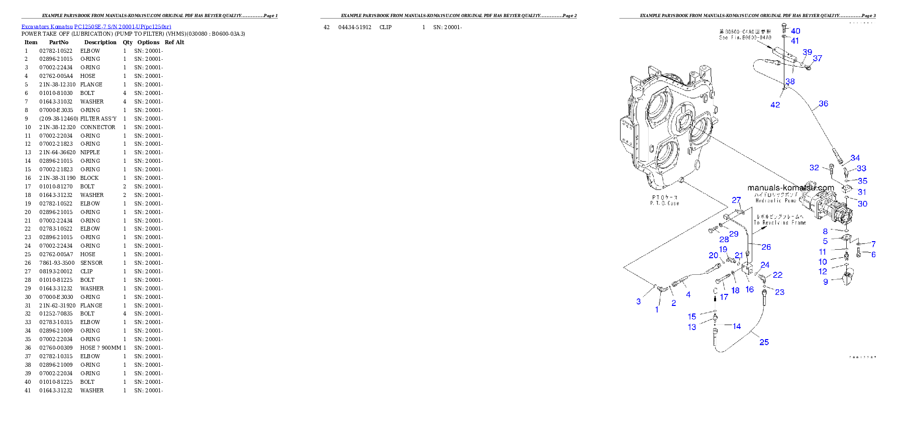 Protected: PC1250SE-7 S/N 20001-UP Partsbook