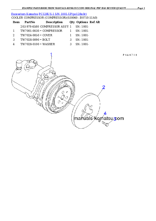 Protected: PC128US-1 S/N 1001-UP Partsbook
