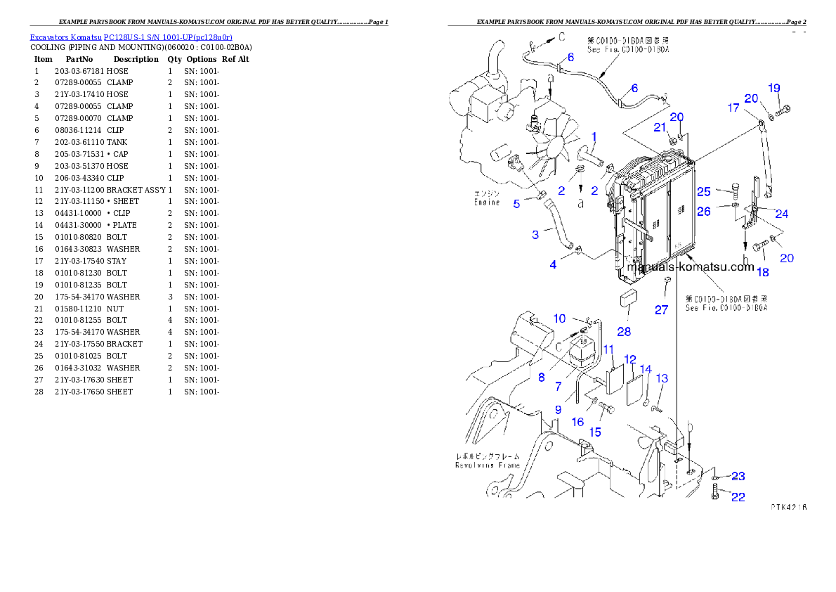 Protected: PC128US-1 S/N 1001-UP Partsbook