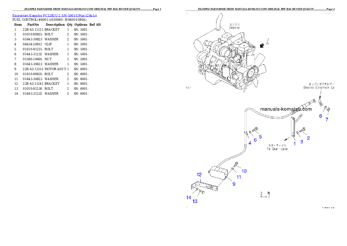 Protected: PC128UU-2 S/N 5001-UP Partsbook