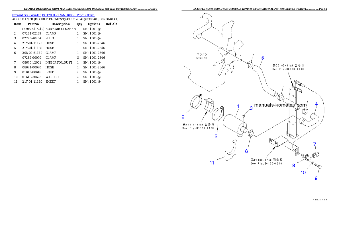 Protected: PC128UU-1 S/N 1001-UP Partsbook