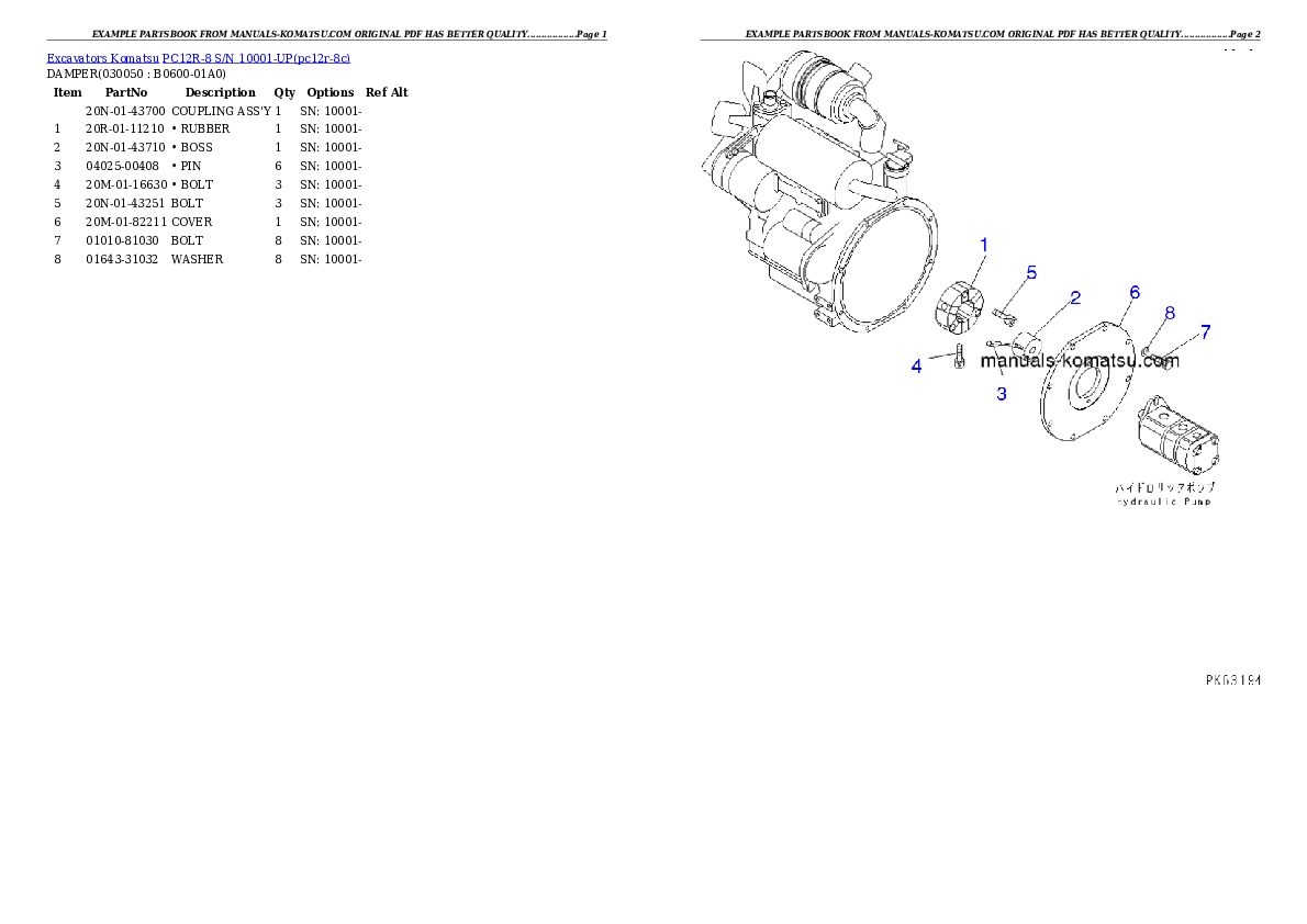Protected: PC12R-8 S/N 10001-UP Partsbook