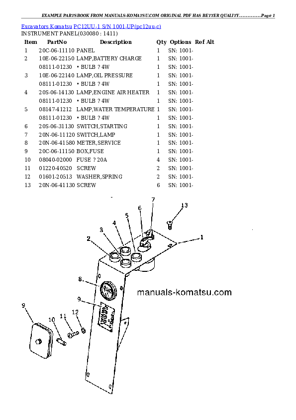 Protected: PC12UU-1 S/N 1001-UP Partsbook