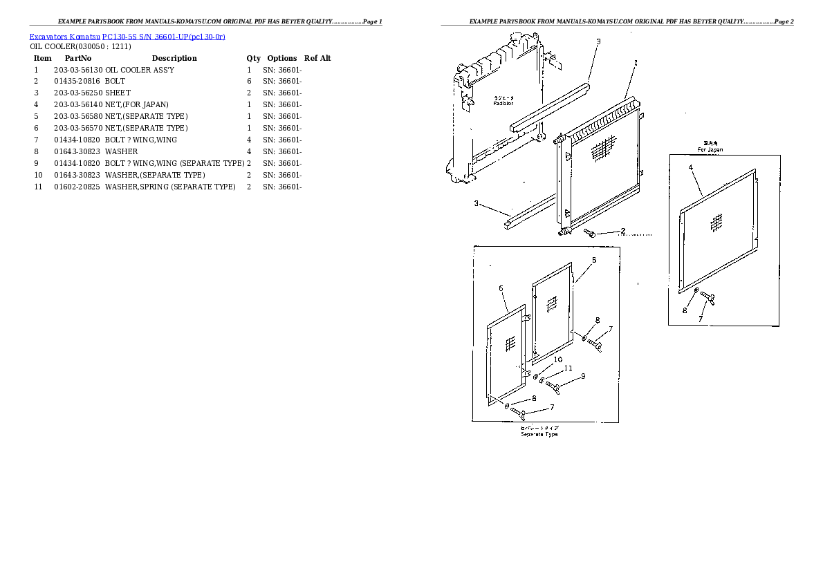 Protected: PC130-5S S/N 36601-UP Partsbook