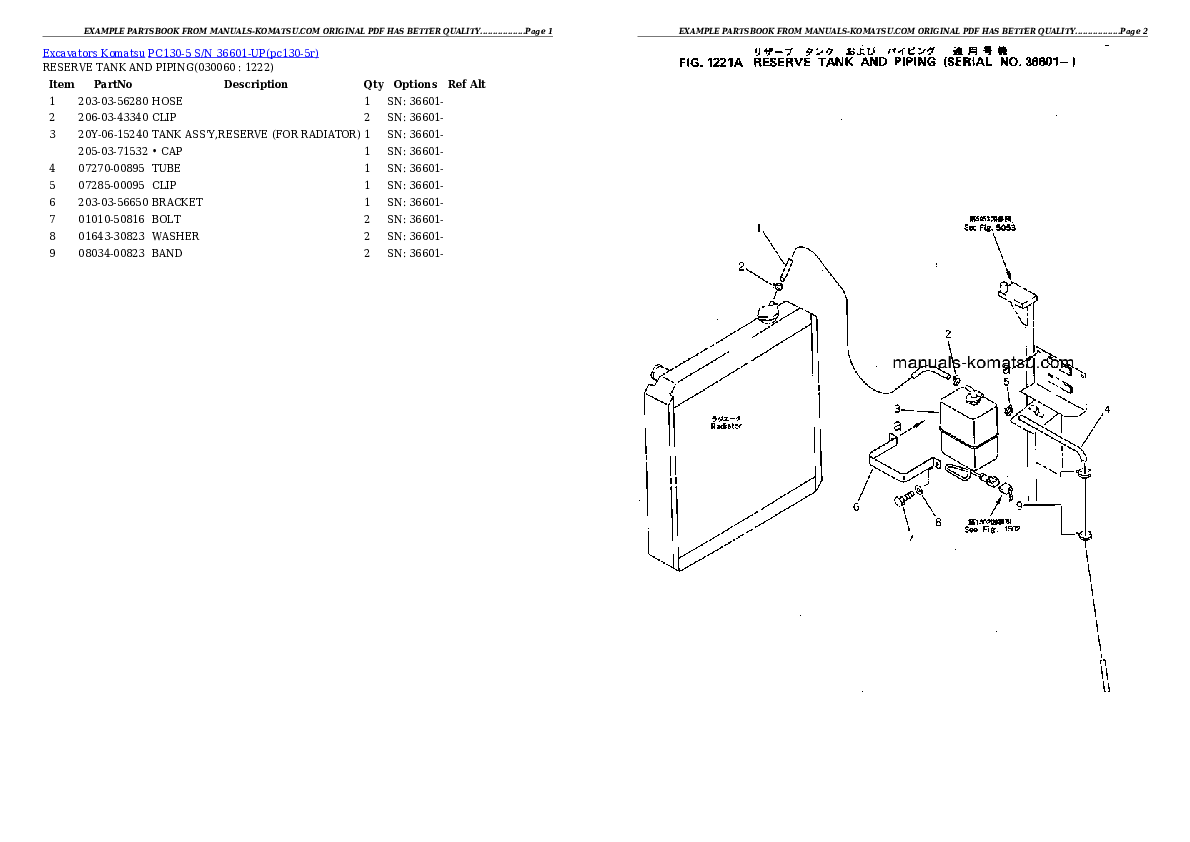Protected: PC130-5 S/N 36601-UP Partsbook