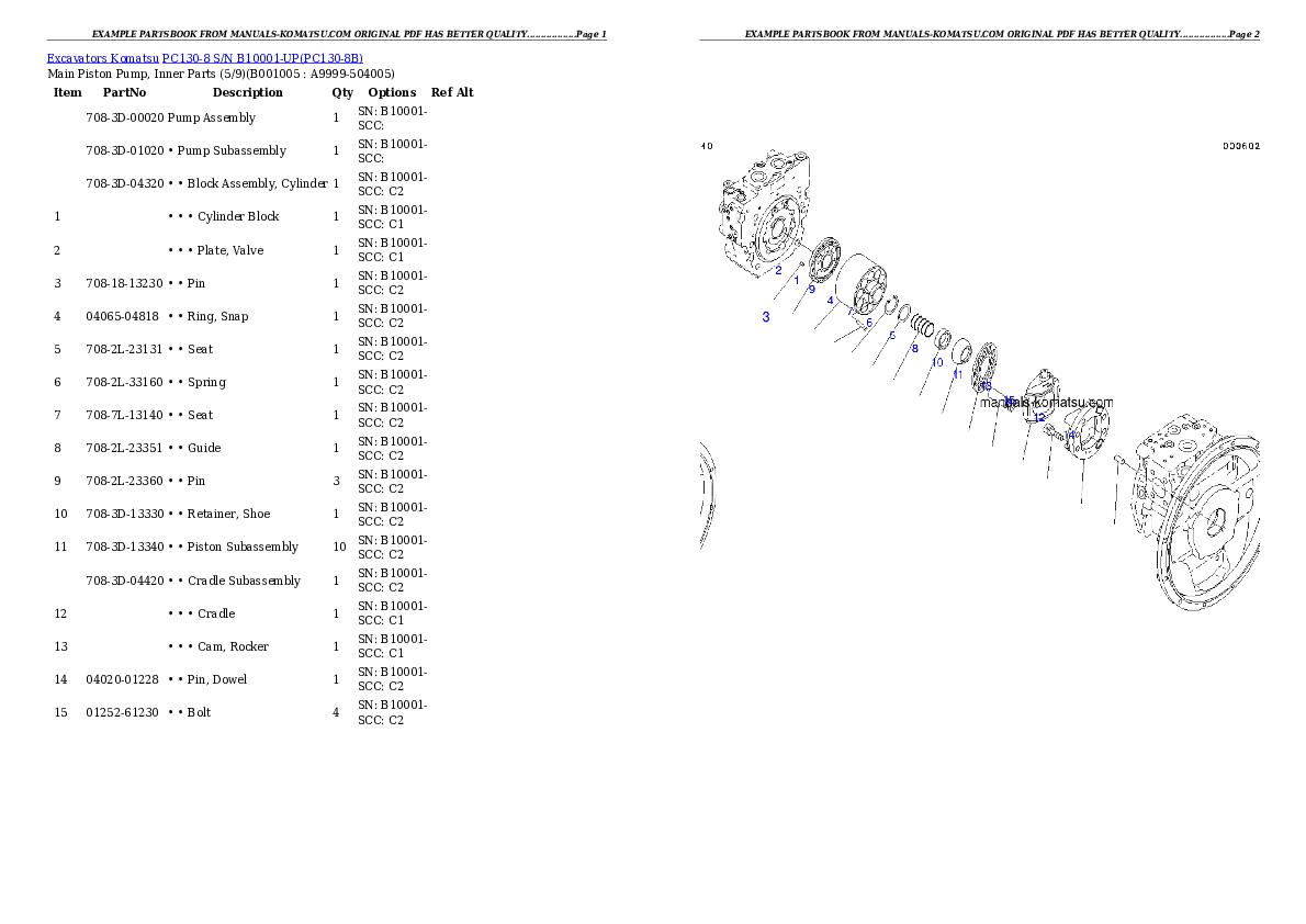 Protected: PC130-8 S/N B10001-UP Partsbook