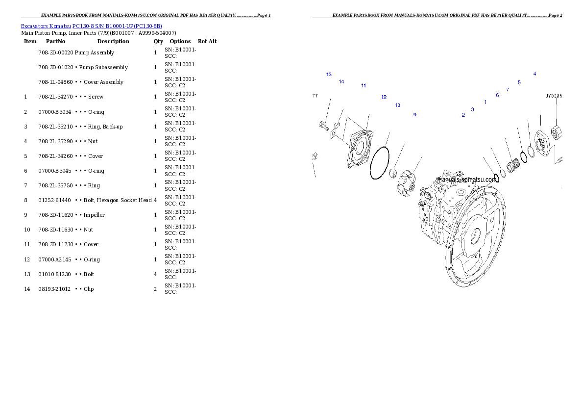 Protected: PC130-8 S/N B10001-UP Partsbook