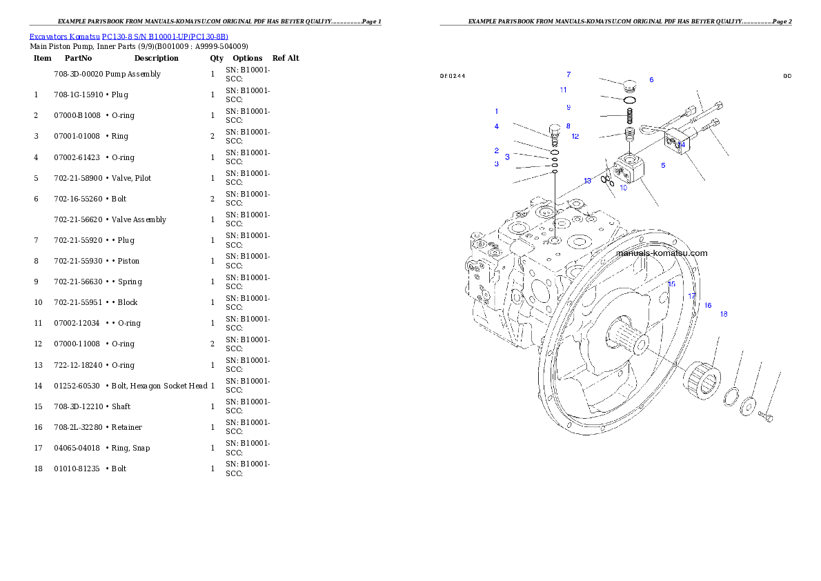 Protected: PC130-8 S/N B10001-UP Partsbook