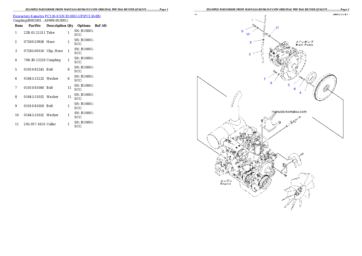 Protected: PC130-8 S/N B10001-UP Partsbook