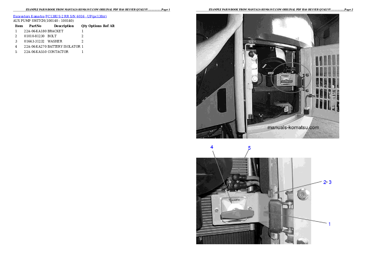 Protected: PC138US-2 RR S/N 6016 – UP Partsbook