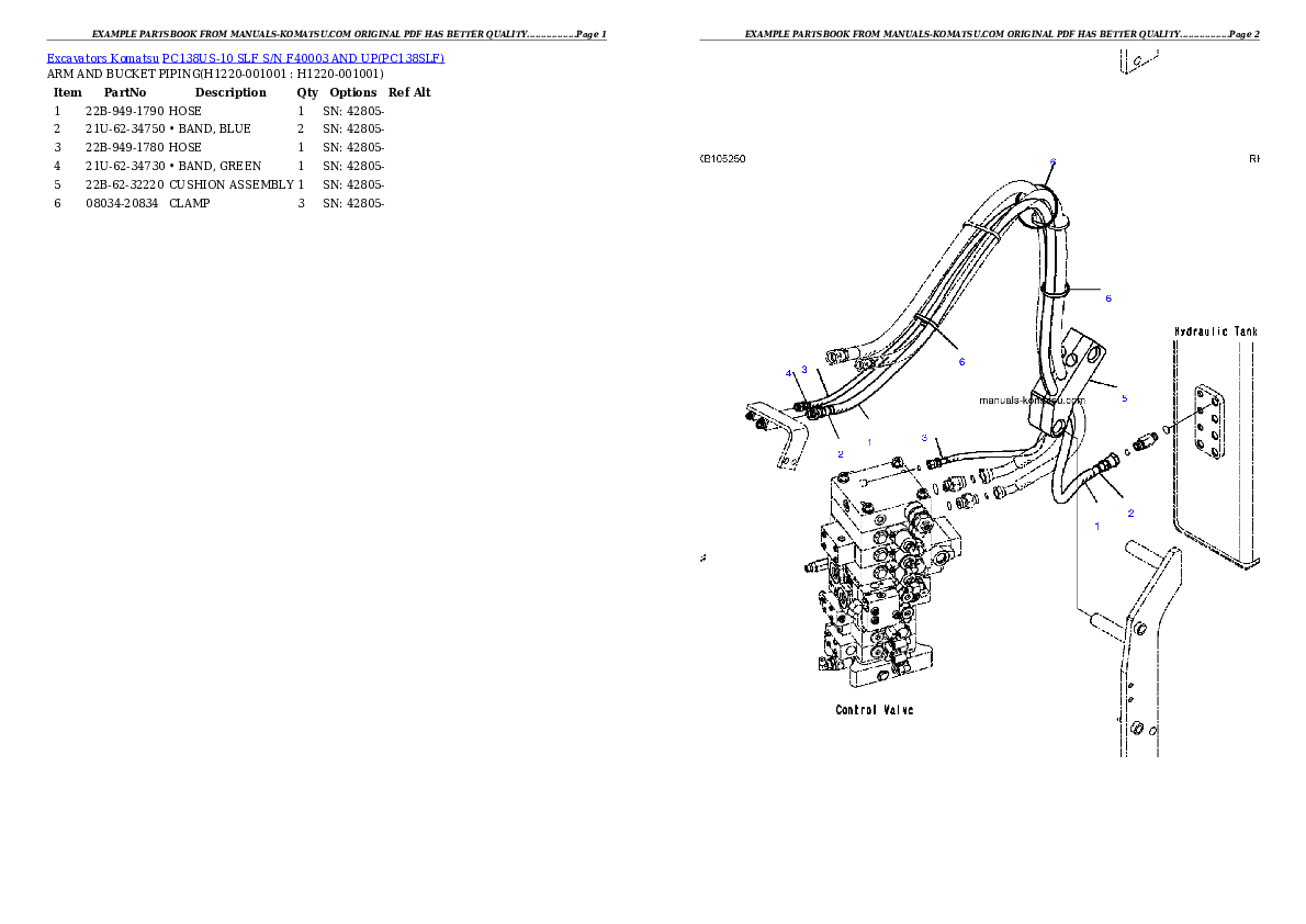 Protected: PC138US-10 SLF S/N F40003 AND UP Partsbook