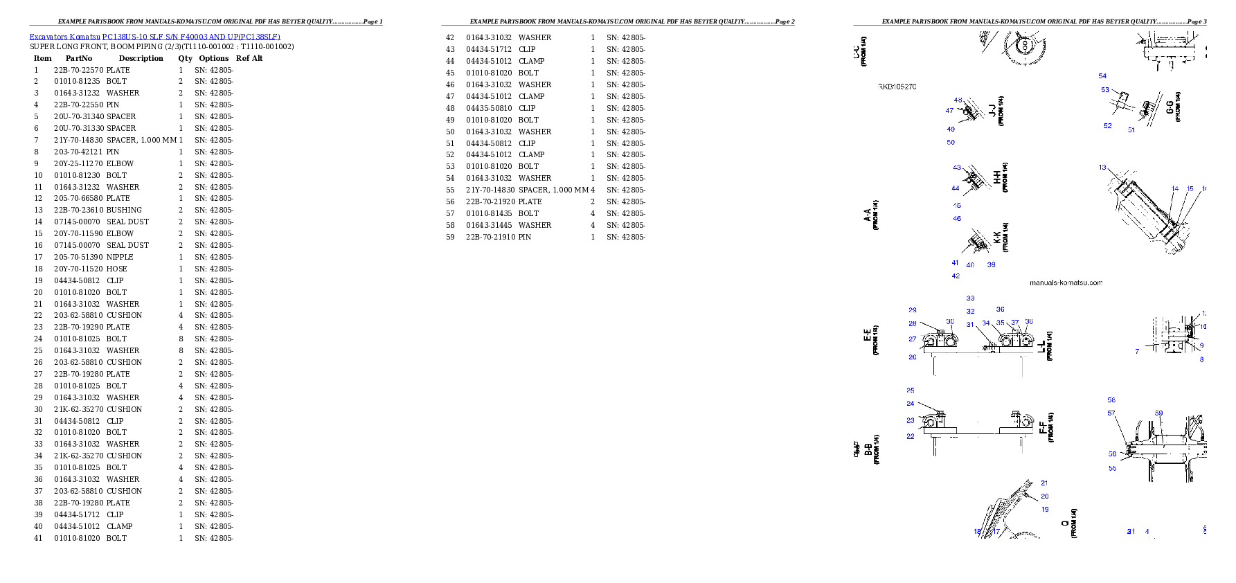 Protected: PC138US-10 SLF S/N F40003 AND UP Partsbook