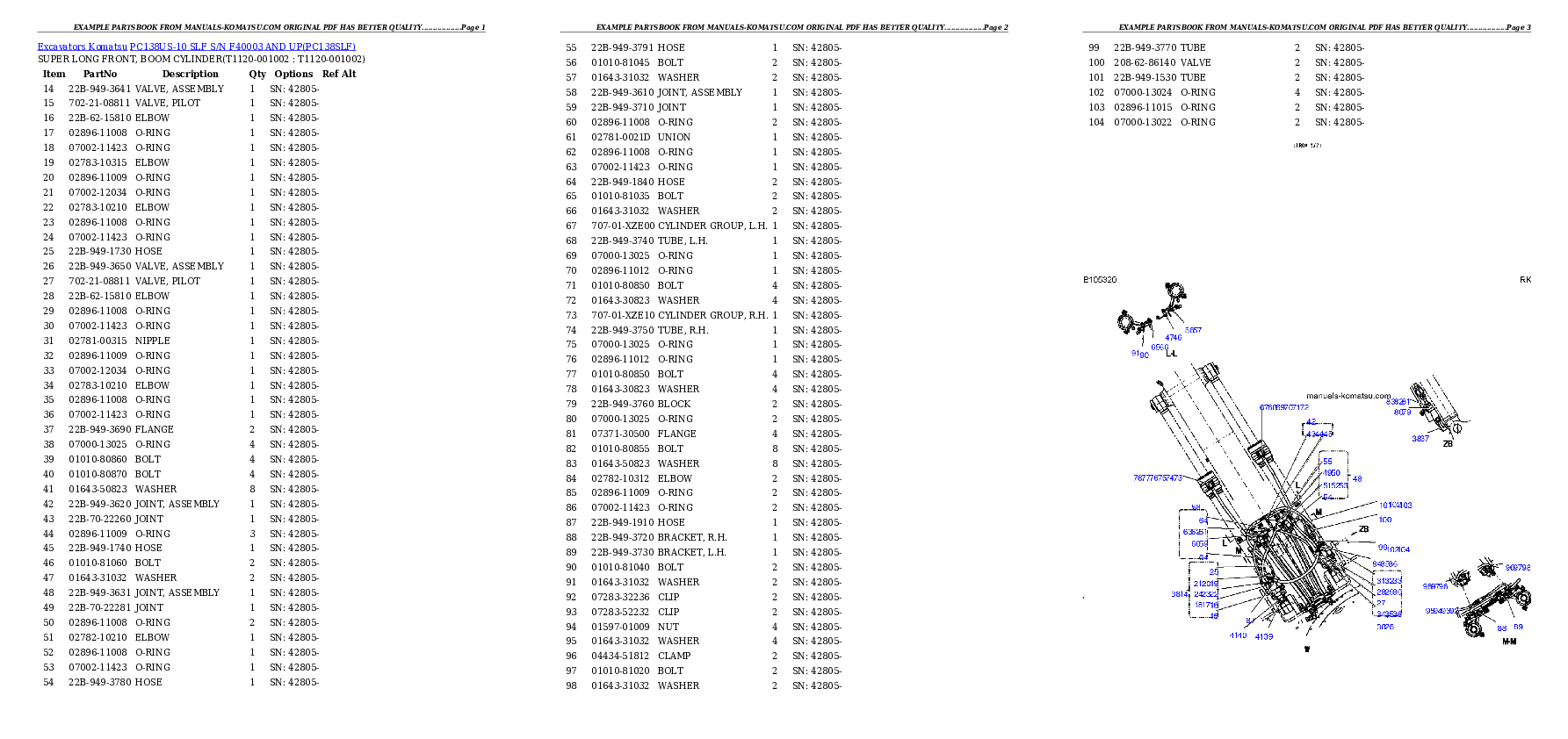 Protected: PC138US-10 SLF S/N F40003 AND UP Partsbook