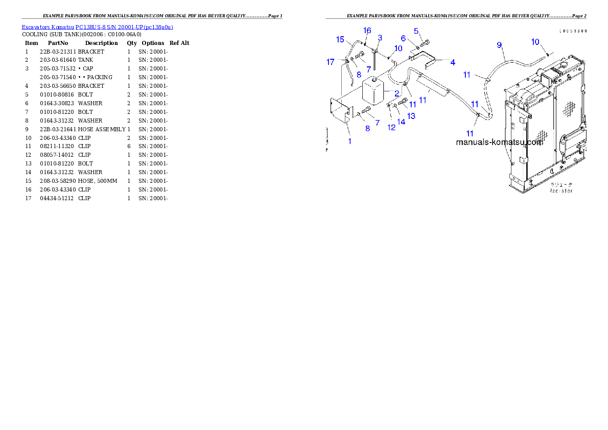 Protected: PC138US-8 S/N 20001-UP Partsbook