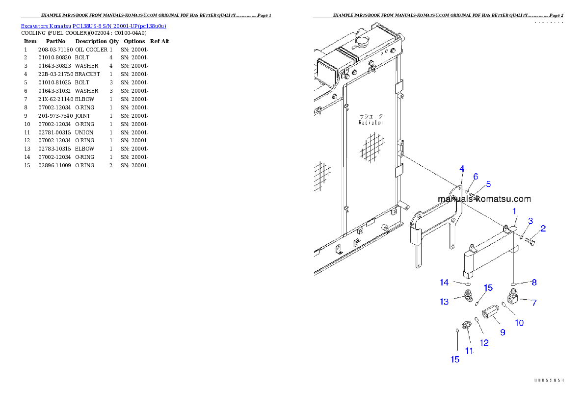 Protected: PC138US-8 S/N 20001-UP Partsbook