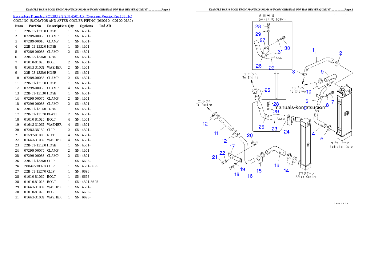Protected: PC138US-2 S/N 4501-UP (Overseas Version) Partsbook
