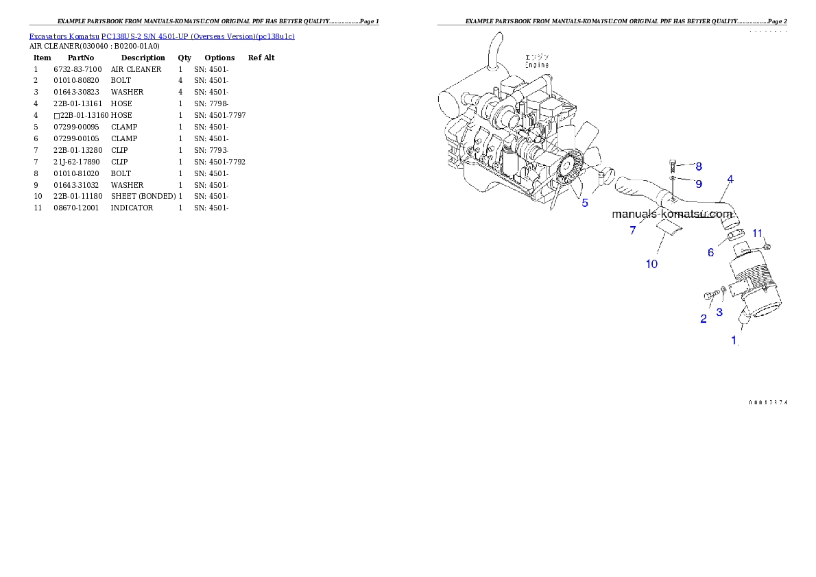Protected: PC138US-2 S/N 4501-UP (Overseas Version) Partsbook