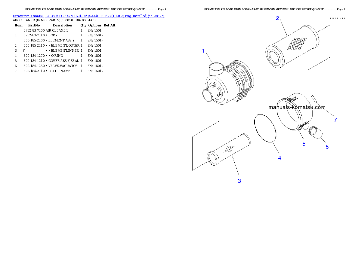 Protected: PC138USLC-2 S/N 1501-UP (SAA4D95LE-3 (TIER 2) Eng. Installed) Partsbook