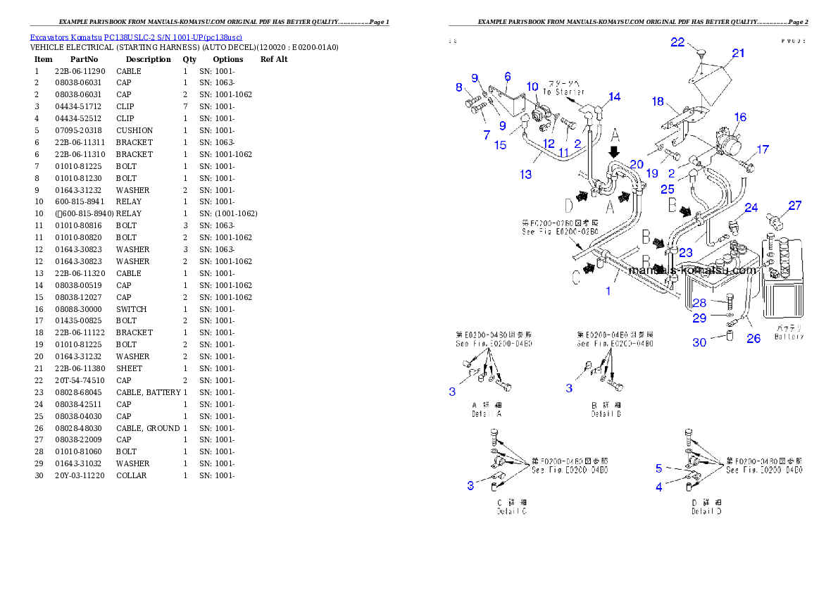 Protected: PC138USLC-2 S/N 1001-UP Partsbook
