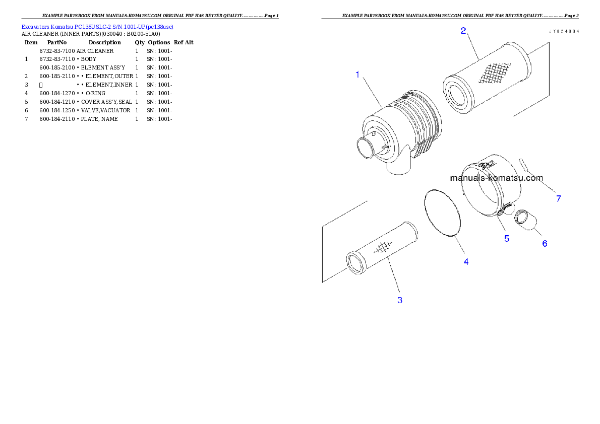 Protected: PC138USLC-2 S/N 1001-UP Partsbook