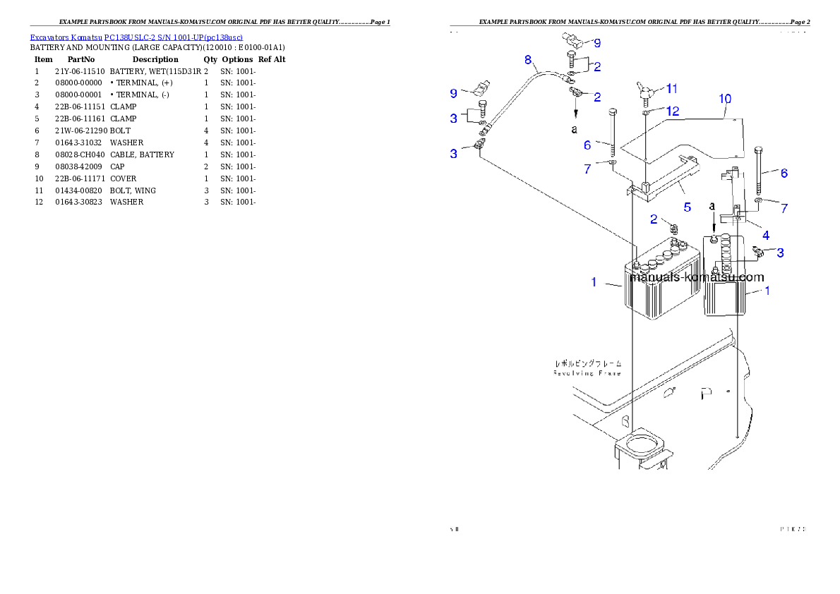 Protected: PC138USLC-2 S/N 1001-UP Partsbook
