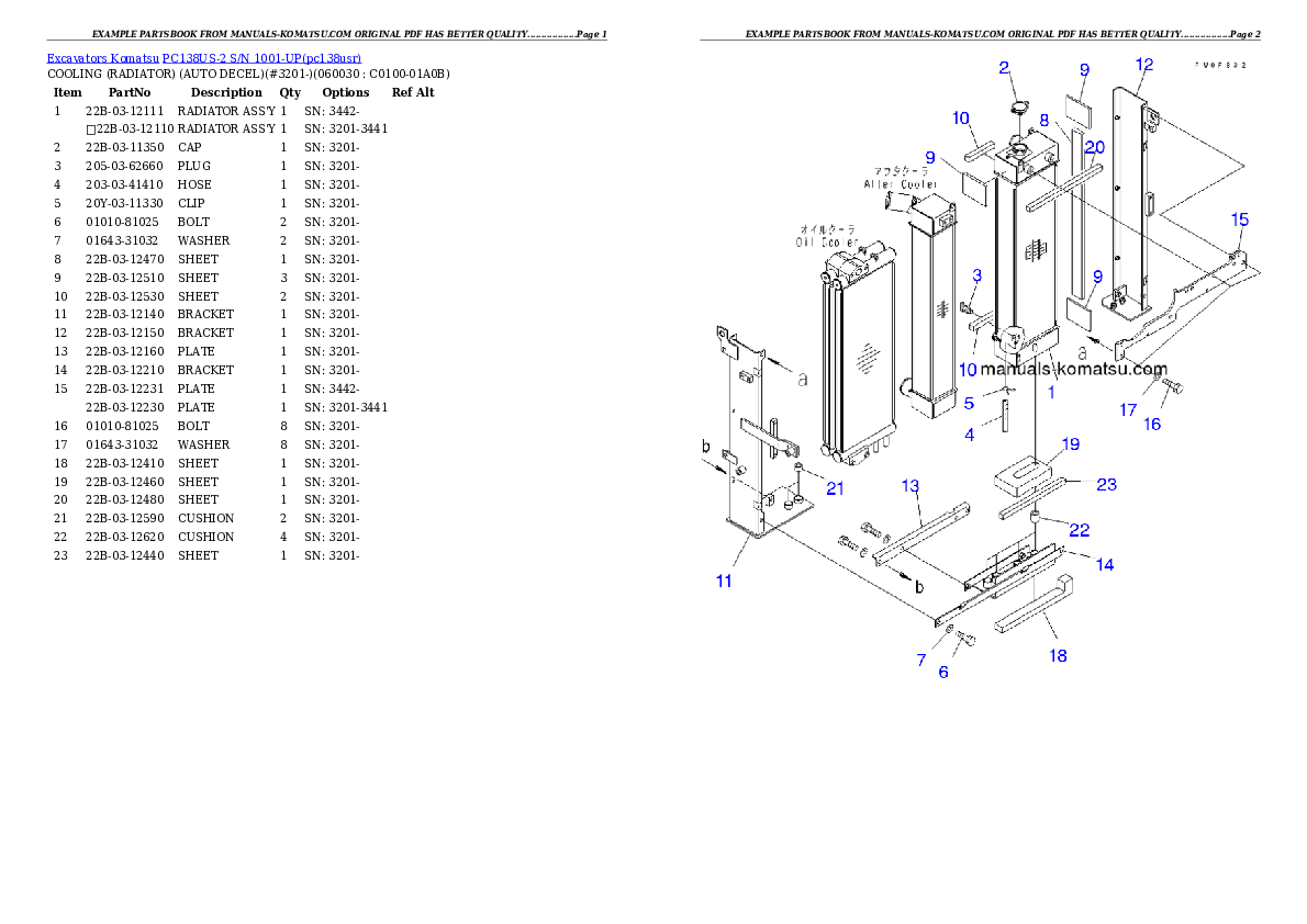 Protected: PC138US-2 S/N 1001-UP Partsbook