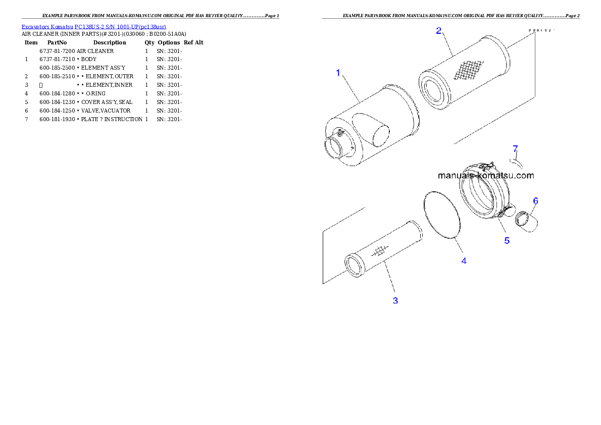 Protected: PC138US-2 S/N 1001-UP Partsbook