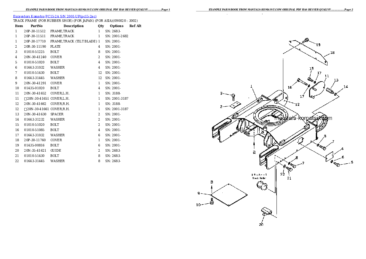 Protected: PC15-2A S/N 2001-UP Partsbook