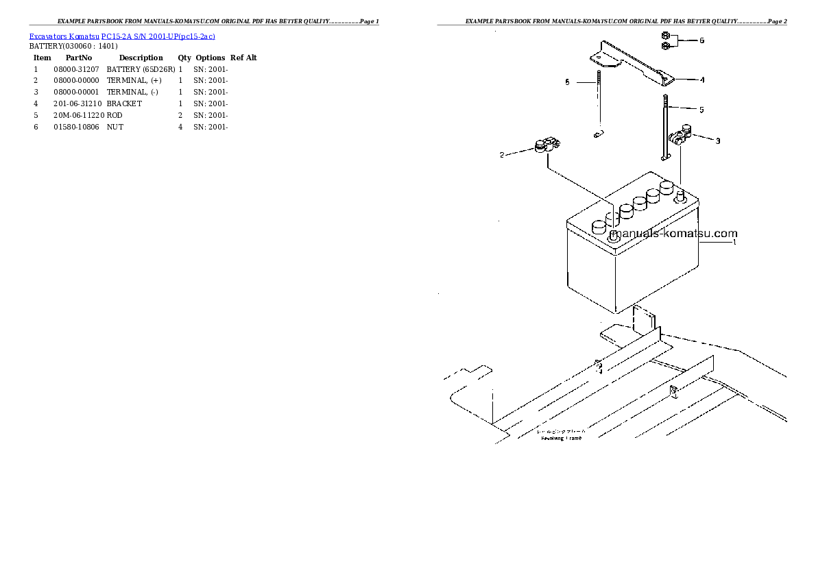 Protected: PC15-2A S/N 2001-UP Partsbook