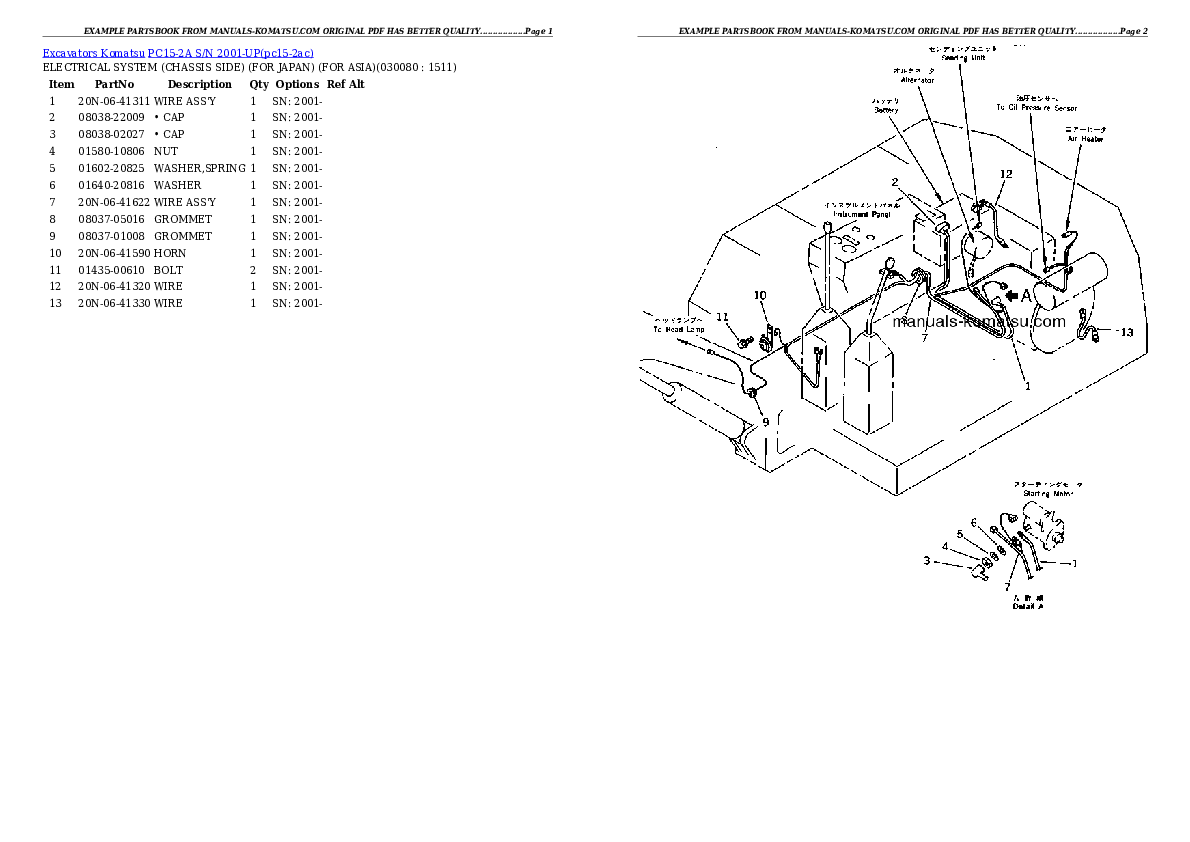 Protected: PC15-2A S/N 2001-UP Partsbook