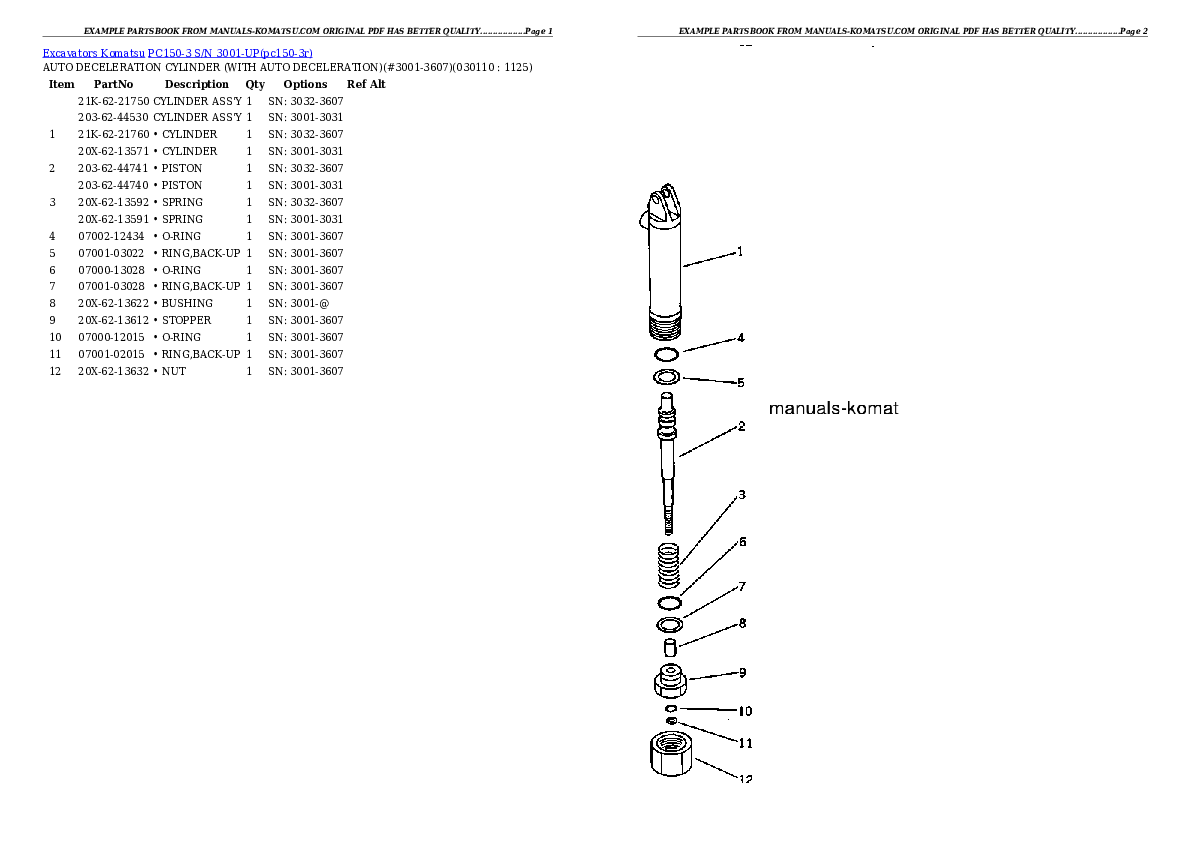 Protected: PC150-3 S/N 3001-UP Partsbook