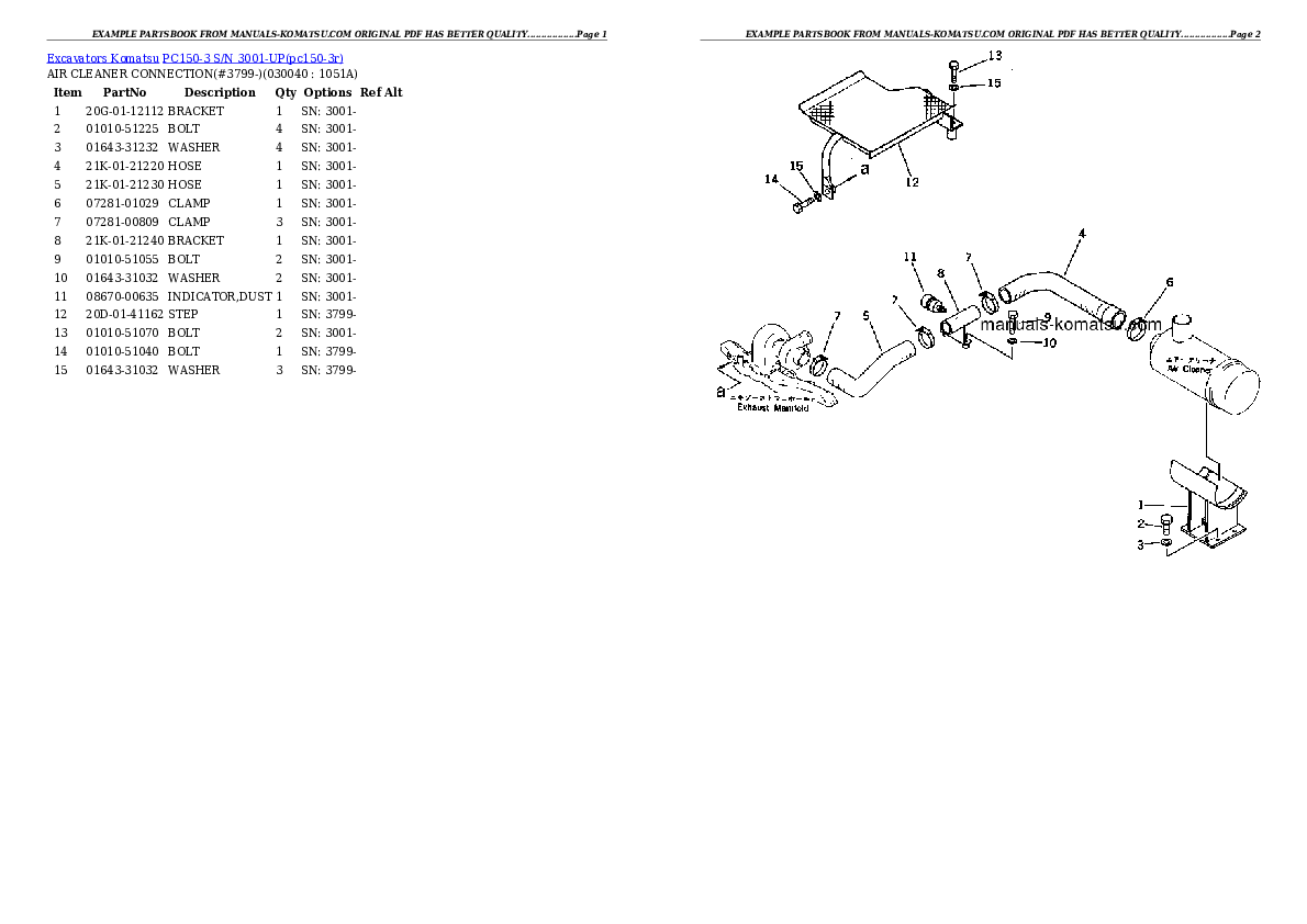 Protected: PC150-3 S/N 3001-UP Partsbook