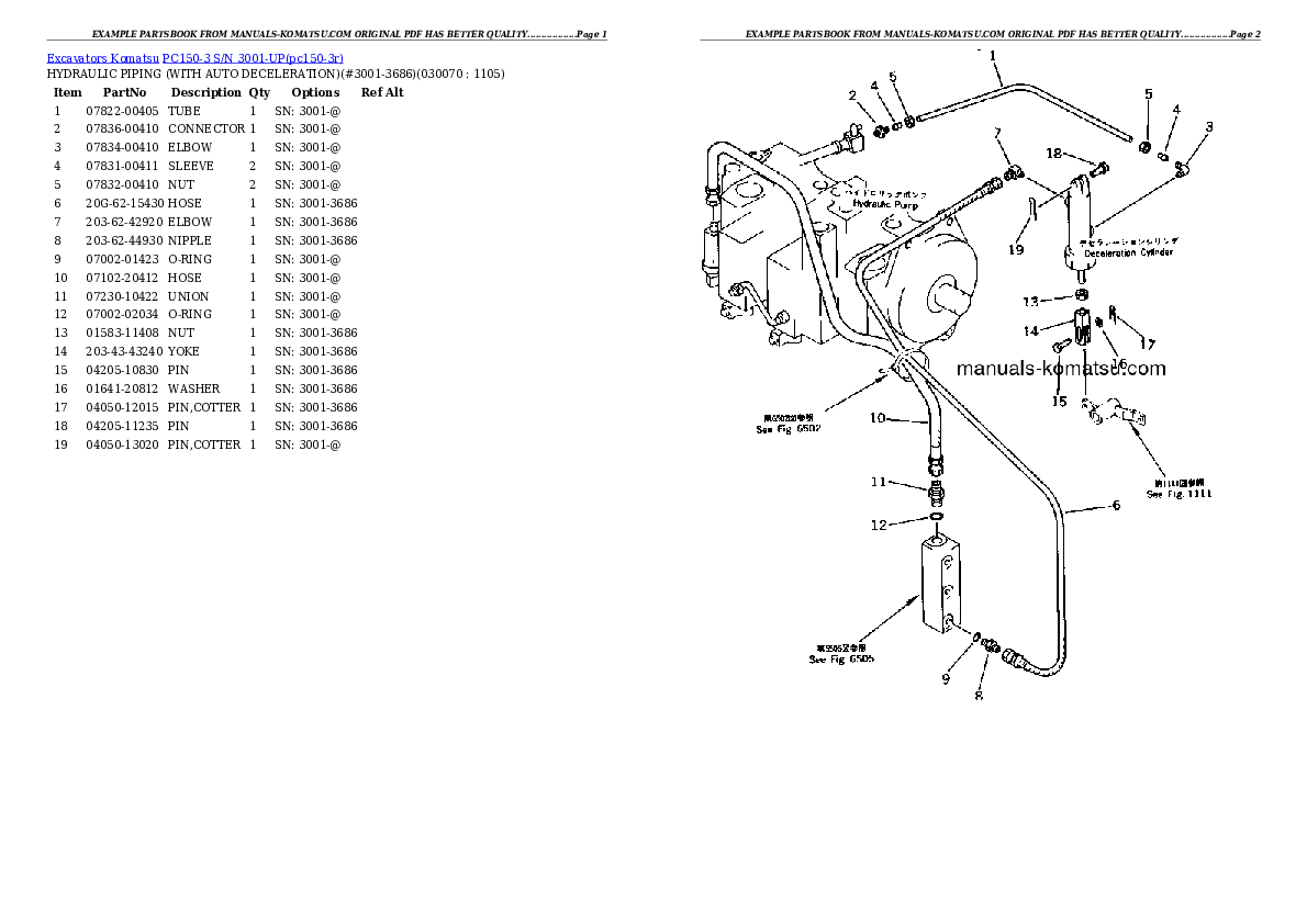 Protected: PC150-3 S/N 3001-UP Partsbook
