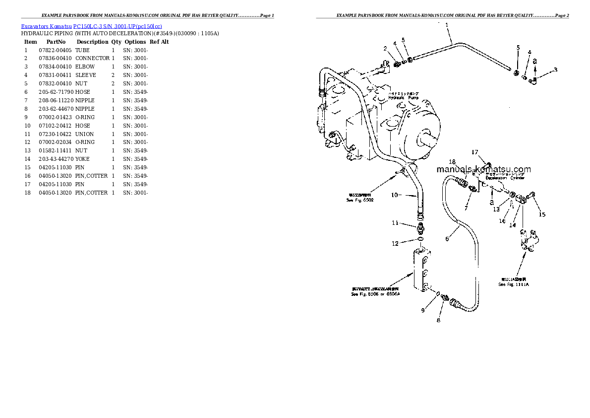 Protected: PC150LC-3 S/N 3001-UP Partsbook