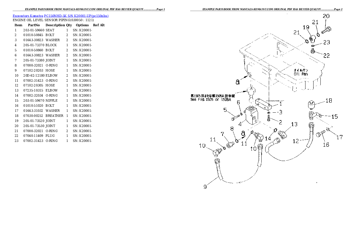 Protected: PC150NHD-5K S/N K20001-UP Partsbook