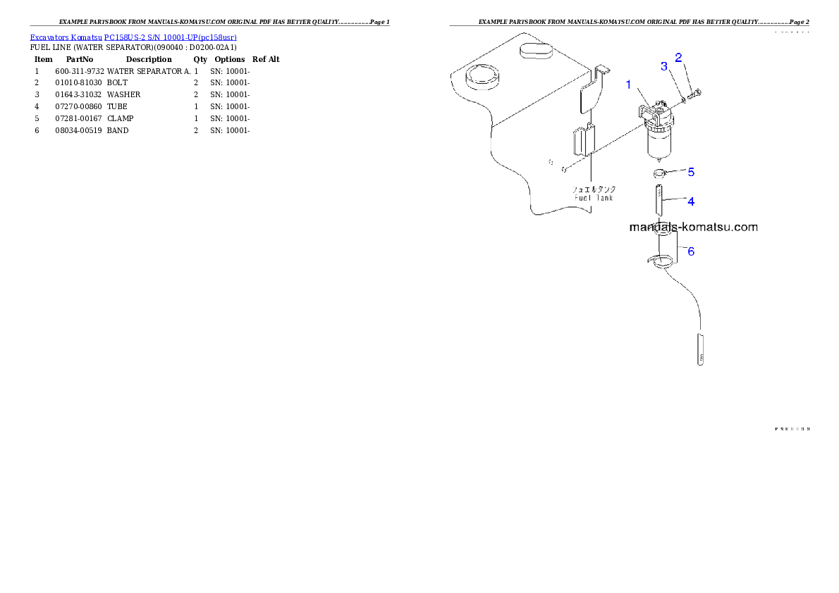 Protected: PC158US-2 S/N 10001-UP (Overseas Version) Partsbook