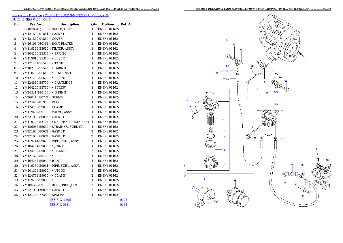 Protected: PC15R-8 DELUXE S/N F22426-Up Partsbook