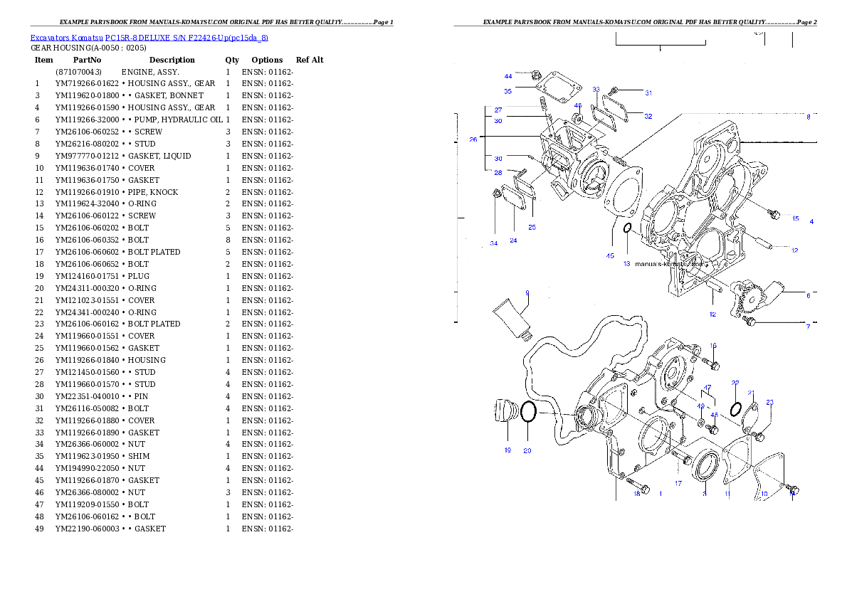 Protected: PC15R-8 DELUXE S/N F22426-Up Partsbook