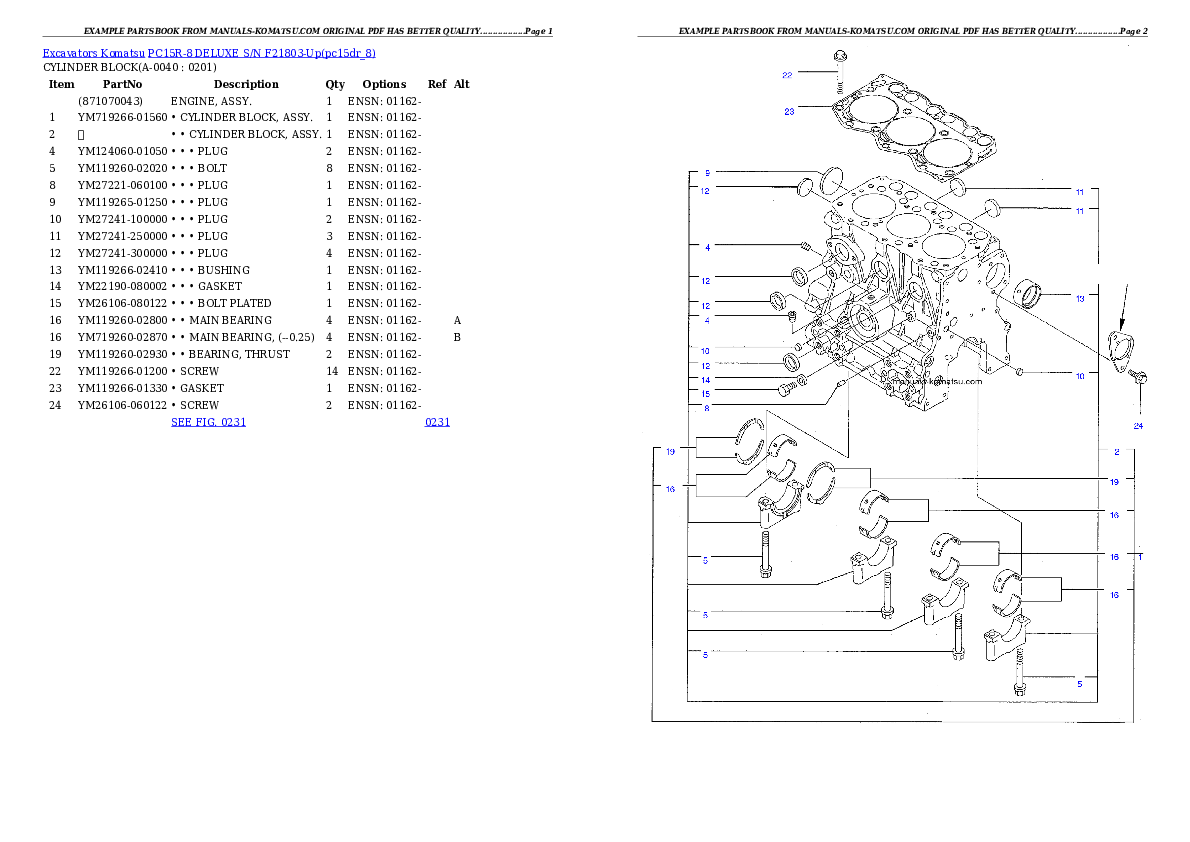 Protected: PC15R-8 DELUXE S/N F21803-Up Partsbook