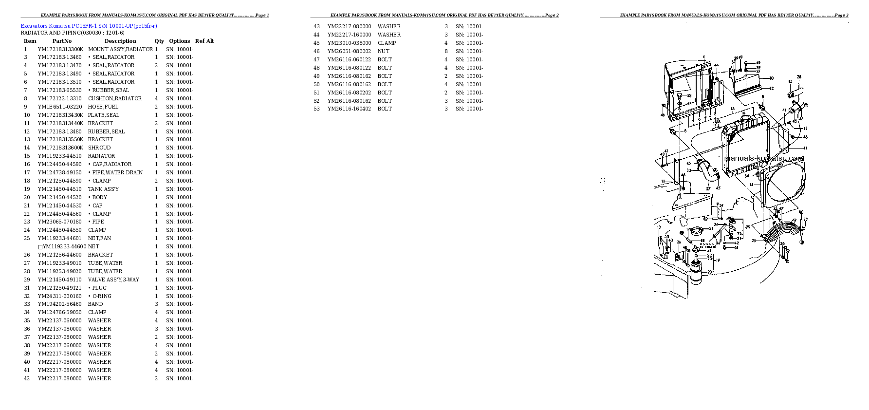 PC15FR-1 S/N 10001-UP Partsbook