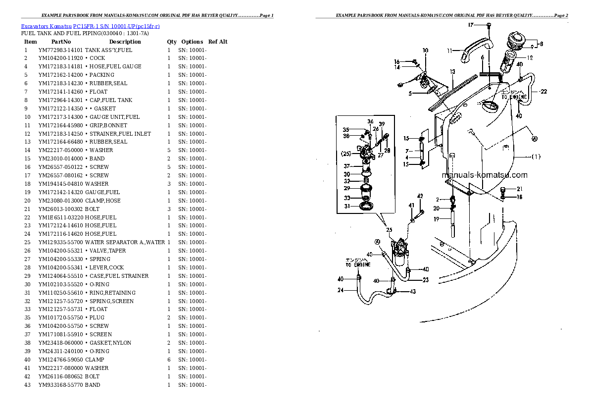Protected: PC15FR-1 S/N 10001-UP Partsbook